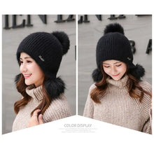 Load image into Gallery viewer, Fashion Thicken Women Winter Hat Ear Protection Cold Windproof Warm Beanie Caps Keep Warm Casual Warm Hat Outdoor
