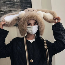 Load image into Gallery viewer, Cute Cartoon Rabbit Ear Knitted Hat Thickened Red Face Pullover Hats Windproof Warm Beanies Hat For Woman Girls

