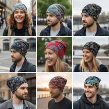 Load image into Gallery viewer, Contrasting Colors Pullover Hat Plaid Print Multifunctional Casual Hedging Cap Scarf Pullover Hat Turban Hats Autumn and Winter
