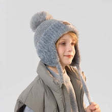 Load image into Gallery viewer, 3-10Y Boys &amp; Girls Warm Winter with Soft Lining Cozy Outdoor &amp; Casual Plush Bear Hooded Hat - Cute Cartoon Bear Ears,
