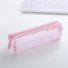 Load image into Gallery viewer, Pencil Case Cute Solid Color Transparent Pencil box School Student pen bag Supplies

