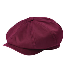 Load image into Gallery viewer, Men's Newsboy Cap Twill Cotton 8 Panel Hat Flat Ivy Cabbie Casual Baker Caps Gatsby Hat Retro Hats Boina Beret for Male
