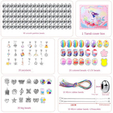 Load image into Gallery viewer, 165PCs Beaded Unicorn Children's Bracelet Handmade DIY Rubber Headband Head Rope
