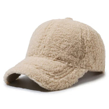 Load image into Gallery viewer, Big Head Solid Artificial Lamb Wool Baseball Cap Women Men Autumn Winter Hats Keep Warm Cap Plush Baseball Caps Outdoor Dad Hat
