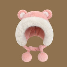 Load image into Gallery viewer, Winter   Warm Hat Cute Lacing Bear Ears Hat Ear Protection Velvet Rabbit Ear Woolen Bucket Hat Women
