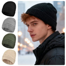 Load image into Gallery viewer, Soft Winter Beanie Waterproof Coating Solid Color Fishing Hat Windproof Fleece Lined Knit Cap Winter Season for Men and Women
