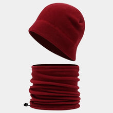 Load image into Gallery viewer, New Polar Fleece Hat Scarf Set Windproof Coldproof Pullover Cap Warm Ear Protection Cap Unisex
