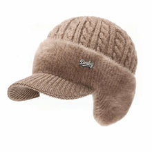 Load image into Gallery viewer, Comfortable Thick Warm Winter Thermal Hat Earflaps Elasticity Knitted Cap Windproof Elderly Beanie Dad Grandpa
