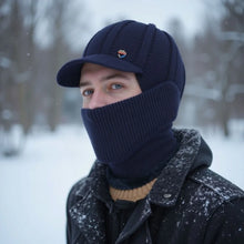 Load image into Gallery viewer, New Warm Integrated Hat Scarf Set Coldproof Windproof Lei Feng Hat Knitted Dad Hat Autumn and Winter
