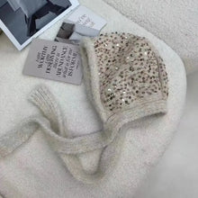 Load image into Gallery viewer, New Luxury Sequined Winter Hat Ear Protection Outdoor Beanies Thick Warm Baotou Knitted Women's Hats Chrismas Gifts
