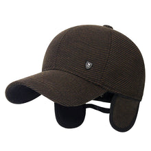 Load image into Gallery viewer, Mens Winter Baseball Cap with Ear Flaps, Baseball Winter Hats with Ear Flaps for Men Outdoor Walk Running  Adjustable Size
