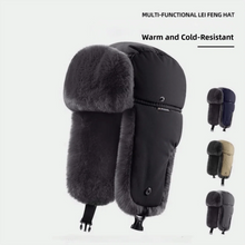 Load image into Gallery viewer, Outdoor Winter Men's Lei Feng Cap Waterproof Warm Pilot Ski Hat Thickened Fleece Lined Ear Protection Hat Hunter Hat

