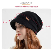 Load image into Gallery viewer, Fashion Soft Knitted Hat Fleece Lined Thickened Beanies Keep Warm Short Brim Ear Protection Outdoor
