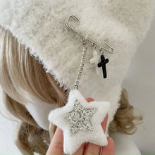Load image into Gallery viewer, Soft Comfortable Winter Hats Star Pattern Ear Protection Knitted Beanie Hat Cat Ears Warmth Women's Cap Ski Riding
