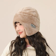 Load image into Gallery viewer, New Cute Bear Integrated Hat Scarf Set Fluffy Fur Windproof Pullover Cap Coldproof Warm Hooded Hat Autumn and Winter
