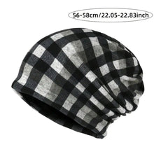 Load image into Gallery viewer, Pullover Hat Plaid Print Scarf Pullover Hat Turban Hats Multifunctional Keep Warm Women's Pile Hat
