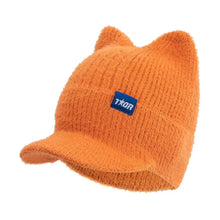 Load image into Gallery viewer, Women's Winter Hat Fashion Faux Fur Knitted Hat Soft Cat Ear Beanie Hats Female Streetwear Cap
