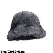 Load image into Gallery viewer, Warm Fluffy Fur Bucket Hat Cold Thicken Fisherman Hat Ear Protection Snowy Day Panama Cap for Outdoor Skiing Cycling Activities
