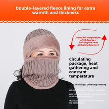 Load image into Gallery viewer, 2pcs/Set Winter Warm Knit Beanie Hat Neck Warmer Scarf,Thermal Lined Skull Cap for Men Outdoor Fall Outfit,suitable for Skiing

