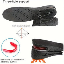 Load image into Gallery viewer, 1pair Height Increase Insole With Air Cushion Adjustable 9cm/3.54inch Max Height Comfortable Lightweight Invisible Lift

