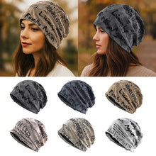 Load image into Gallery viewer, Thin Bonnet Letter Print Beanie Loose Style Wasteland Style Hip Hop Beanies Streetwear Design Vintage Beanie Unisex Wear
