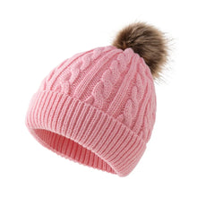 Load image into Gallery viewer, Fashion Thickened Knit Hat Keep Warm Ear Protection Knitted Beanies Pompoms Hat for Woman/Men
