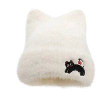 Load image into Gallery viewer, Casual Cute Cat Ear Warm Hat Keep Warm Thickened Wool Knitted Hat Windproof Ear Protection Cap for Women
