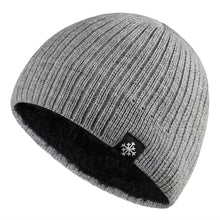 Load image into Gallery viewer, Autumn Winter Unisex Fleece Lined Knitted Beanie Loose Warm Ear Protection Thick Woolen Hat Windproof Outdoor Ski Hiking Hat

