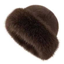 Load image into Gallery viewer, Fashion Headwear Fluffy Fur Winter Hat Thicken Fisherman Hat Solid Color Cold Windproof Panama Cap Chrismas Gifts
