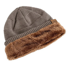 Load image into Gallery viewer, Unisex Fur Lined Winter Beanie Cap Soft Thick Warm Slouchy Hat Windproof Cuffed Design Knitted Hats
