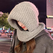 Load image into Gallery viewer, New 2-in-1 Scarf Mask Integrated Hat Warm Windproof Neck Warmer Coldproof Breathable Hooded Hat for Outdoor Cycling Skiing
