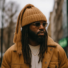 Load image into Gallery viewer, Cozy Versatile Winter Knitted Hats Solid Color Warm Dreadlocks Hat Fleece-lined Hip-hop Style Beanie Cap Unisex
