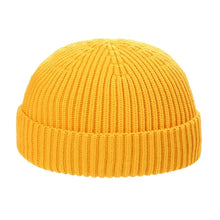 Load image into Gallery viewer, Casual Korean Style Knitted Hats Flanged Warm Skullcap Short Melon Cap Autumn and Winter
