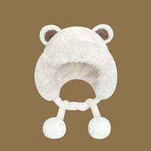 Load image into Gallery viewer, Winter   Warm Hat Cute Lacing Bear Ears Hat Ear Protection Velvet Rabbit Ear Woolen Bucket Hat Women
