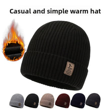 Load image into Gallery viewer, 1pc Winter Warm Beanie Knitted Cap Large Brim,Solid Color, Versatile Unisex Style,Plush Lining for Winter,Suitable for Adults
