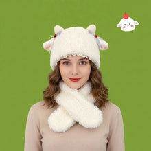 Load image into Gallery viewer, Fashion Thick Knitted Hat Ear Protection Versatile Winter Scarf Hat Integrated Warm Bomber Hat Woman
