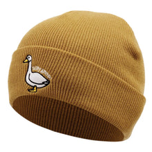 Load image into Gallery viewer, Cute Duck Embroidered Knitted Hat, Warm for Men and Women in Autumn and Winter, Outdoor, Adult Knitted Hat with Knitted Yarn
