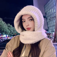 Load image into Gallery viewer, New 2-in-1 Scarf Mask Integrated Hat Warm Windproof Neck Warmer Coldproof Breathable Hooded Hat for Outdoor Cycling Skiing
