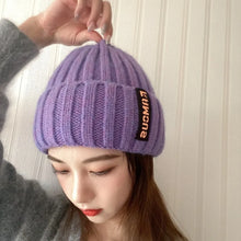 Load image into Gallery viewer, New Long Label Knit Beanie Soft Sun Protection Winter Hat Solid Color Crochet Design Crochet Hat Winter Season
