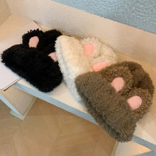 Load image into Gallery viewer, Casual Cute Rabbit Ear Warm Hat Thickened Keep Warm Wool Knitted Hat Windproof Ear Protection Beanie Cap for Women
