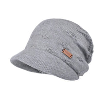 Load image into Gallery viewer, Soft Knitted Hat Casual Style Warm Thickened Fleece Lined Bonnet Windproof Design Wide Brim Short Brim Beanie Autumn Winter
