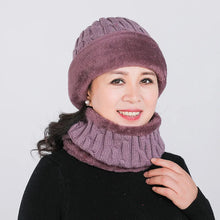 Load image into Gallery viewer, 2pcs/Set Winter Warm Knit Beanie Hat Neck Warmer Scarf,Thermal Lined Skull Cap for Men Outdoor Fall Outfit,suitable for Skiing
