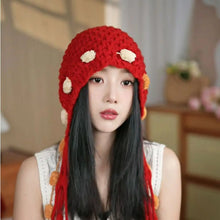 Load image into Gallery viewer, Fashion Bohemian Style Winter Warm Women Knitted Hat Tassel Coldproof Pullover Hat Windproof Ear Protection Hat Women Girls
