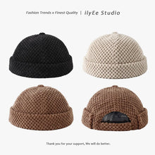 Load image into Gallery viewer, New Autumn Winte Solid Color Skull Beanie Cap Hip Hop Thick Warm Docker Sailor Bike Brimless Hats for Women Men Pumpkin Hat
