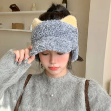 Load image into Gallery viewer, Thicker Winter Warm Hat With Earflaps Cute Ear Empty Top Baseball Caps Ear Protection Windproof Earflaps Knitted Hat Daily Wear
