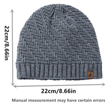 Load image into Gallery viewer, Unisex Peak Labal Winter Hats Fashion Knitted Hats For Men Women Beanie Cap Outdoor Plush Fur Lined Warm Sports Hat
