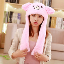 Load image into Gallery viewer, Funny Cartoon Glowing Moving Hat Neck Warmer Headwear Animal Earflap Hat Animal Movable Ears Airbag Cap Winter

