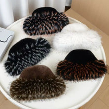 Load image into Gallery viewer, New Fluffy Fur Bucket Hat for Women  Fisherman Hat Warm Women's Winter Hat Thicken Cold Snowy Day Panama Cap Chrismas Gifts
