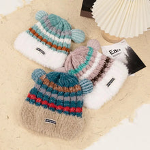 Load image into Gallery viewer, New Style Cartoon Bear Ears Winter Warm Cap Windproof Cold-proof Knitted Hat Ear Protection Retro Warm Hat Outdoor
