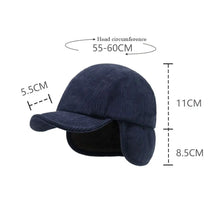 Load image into Gallery viewer, Versatile Retro Bomber Hats Windproof Fleece-Lined Ear Protection Caps Earflap Warm Corduroy Caps Autumn Winter Men Women Wear
